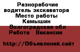 Разнорабочие, водитель экскаватора › Место работы ­ Камышин - Волгоградская обл. Работа » Вакансии   